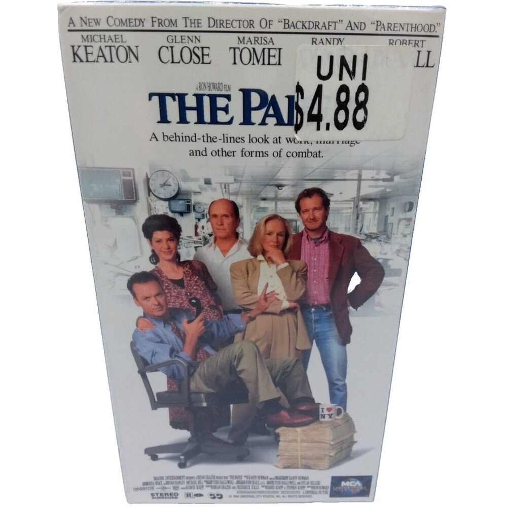 The Paper VHS New Sealed Watermarks Michael Keaton Randy Quaid Glenn Close Video